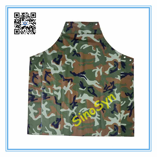 FQ1739 Camouflage Double-sided PVC Water-proof Apron Working Safty Protective Acid Proof 44inch